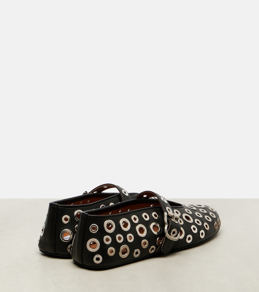  Alaia Alaia Studded Leather Ballet Flats 