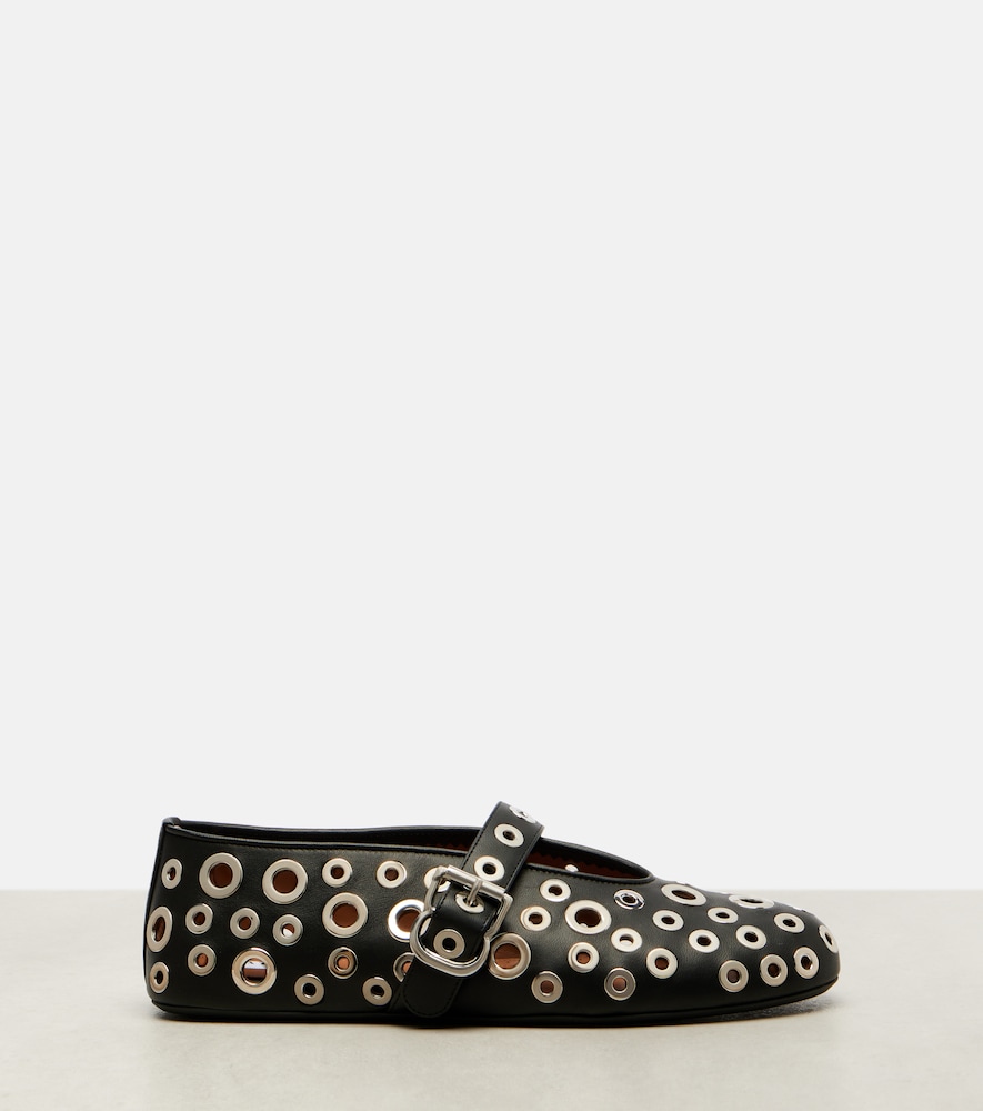  Alaia Alaia Studded Leather Ballet Flats 