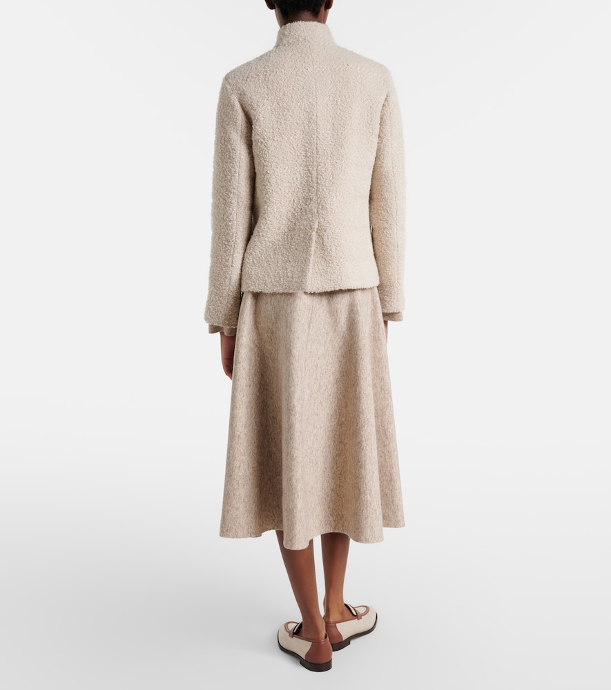 Loro Piana Loro Piana Cashmere, Wool, And Linen Midi Skirt 