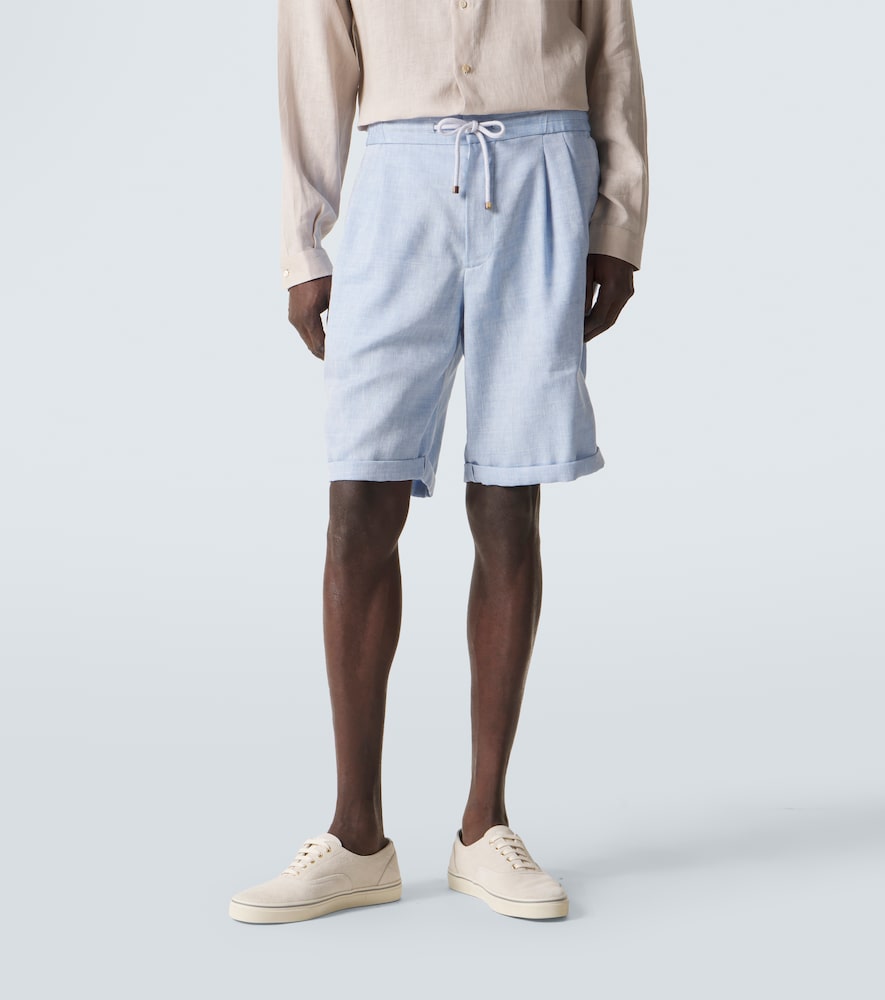 Brunello Cucinelli Brunello Cucinelli Bermuda-shorts Aus Leinen Und Wolle 