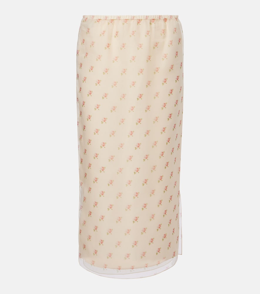 Gonna midi Sydni in organza di seta