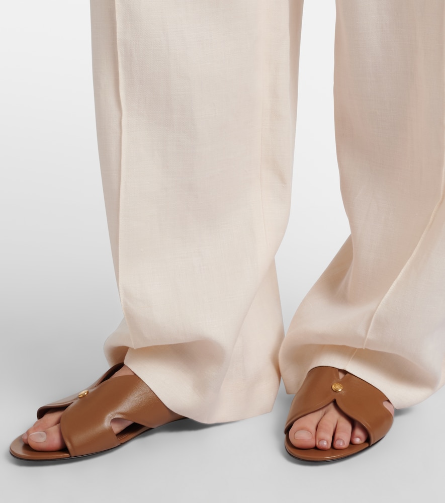 Loro Piana Vera leather slides