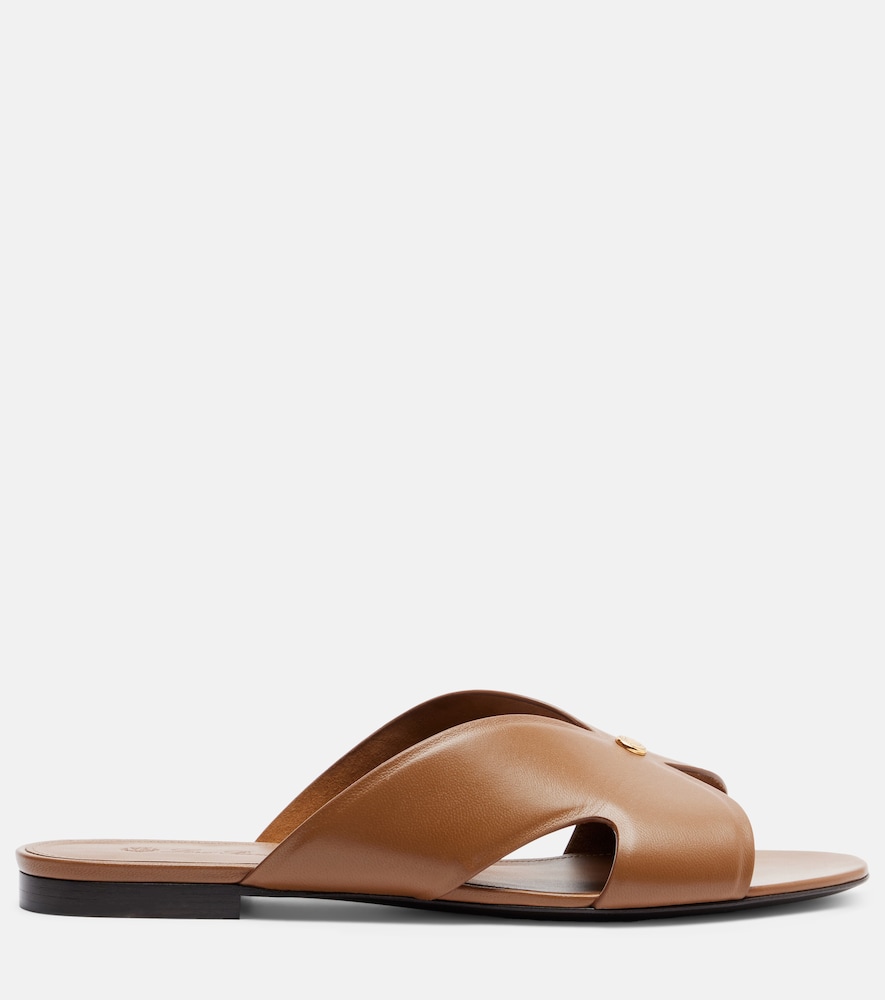  Loro Piana Loro Piana Vera Leather Slides 