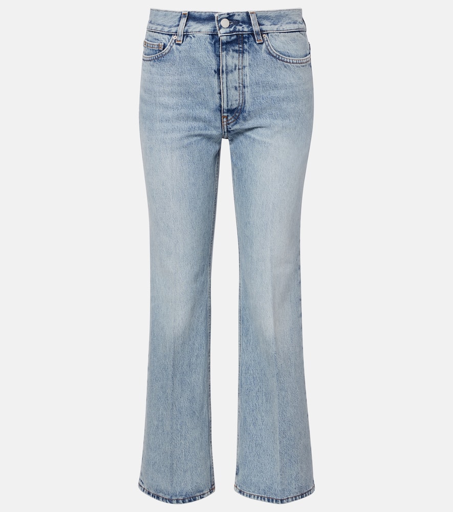 Totême Kick Cropped Flared Jeans In Blue