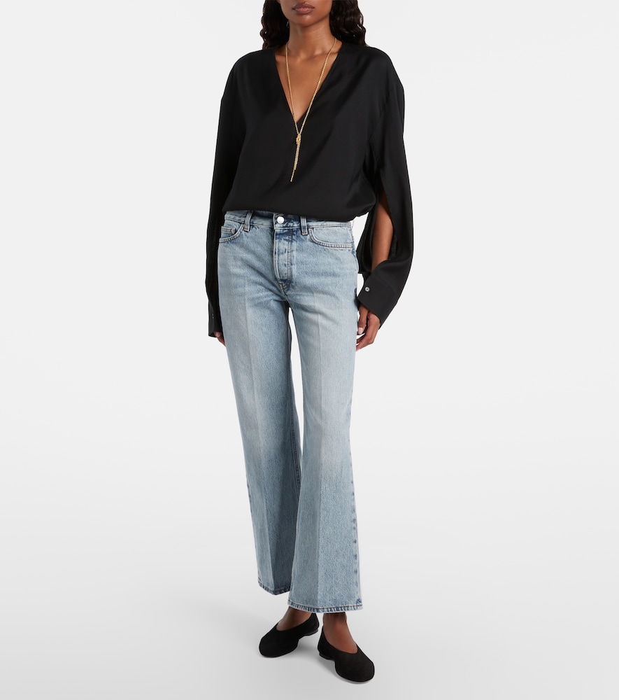 Kick Cropped Flared Jeans