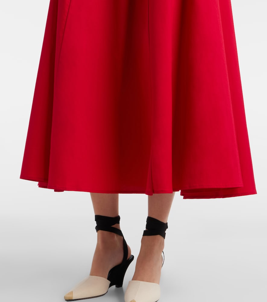  Staud Staud Vestido Midi Gwen De Popelín De Algodón 