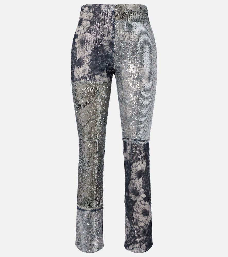 Maison Margiela Sequined patchwork slim pants