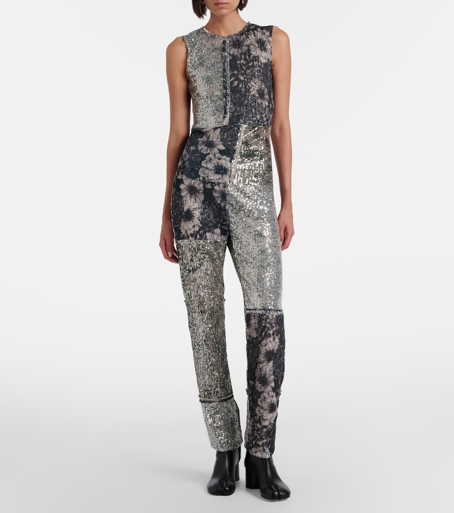 Maison Margiela Sequined patchwork slim pants