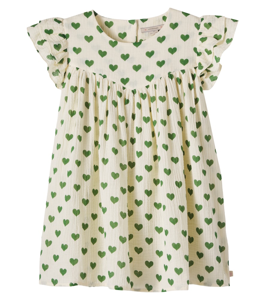 Konges Slojd Green Coco Printed Cotton Muslin Dress Y Size 3 - Mytheresa