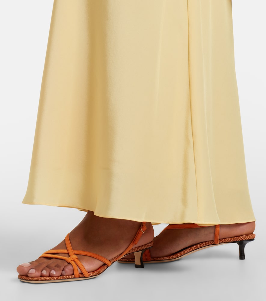 Jimmy Choo Farris raffia-trimmed leather sandals