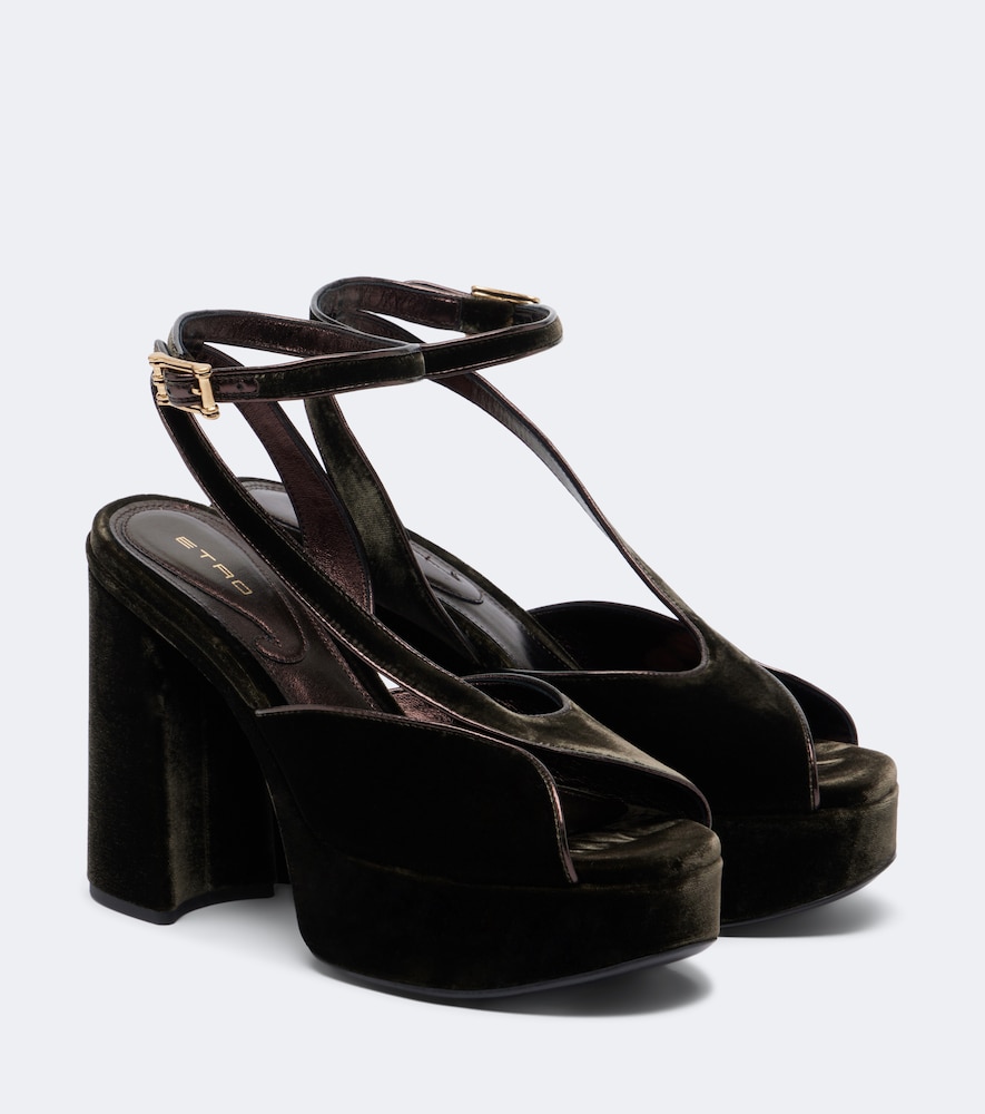 Etro Sandali in velluto con plateau
