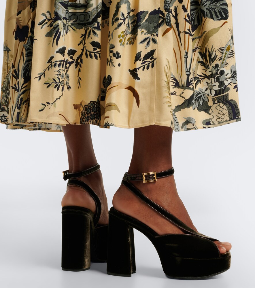 Velvet Platform Sandals