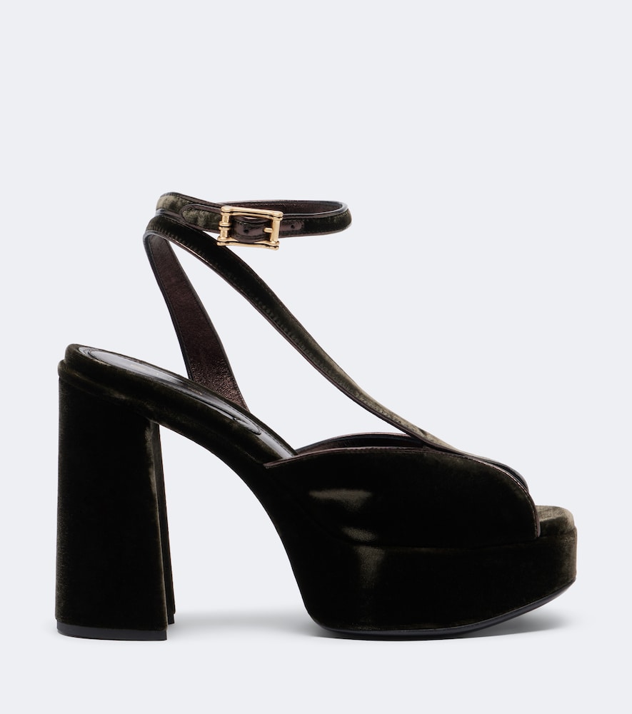 Velvet Platform Sandals