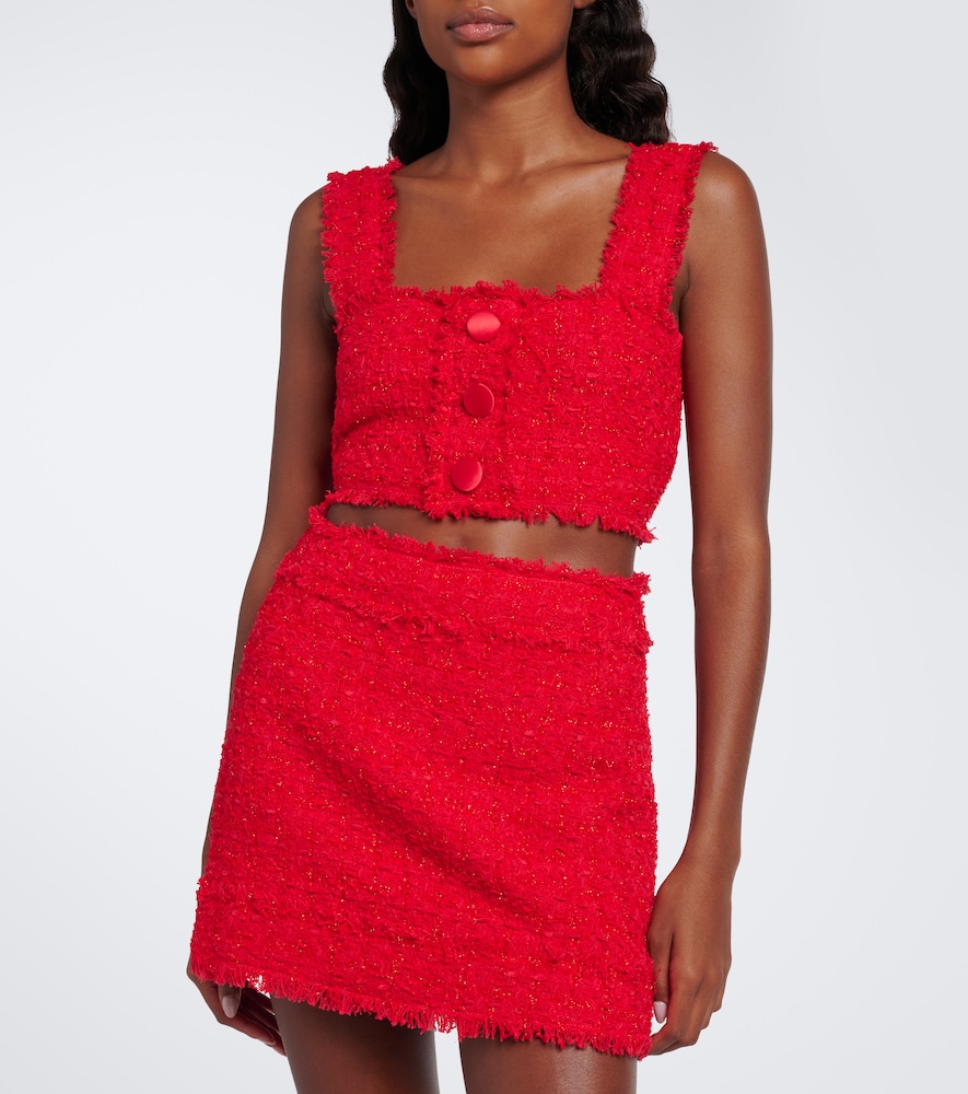 Dolce&Gabbana Cotton-Blend Bouclé Crop Top