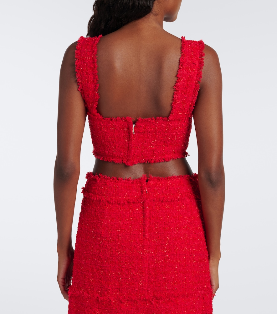 Dolce&Gabbana Cotton-Blend Bouclé Crop Top