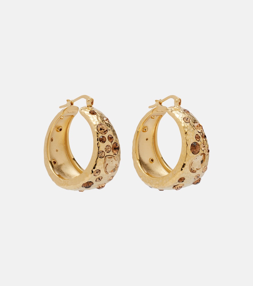 Oscar de la Renta Crystal-embellished hoop earrings