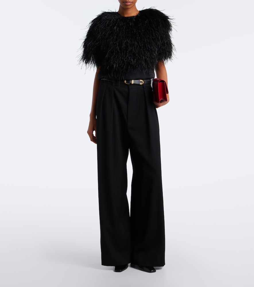 Iona Feather-Trimmed Top
