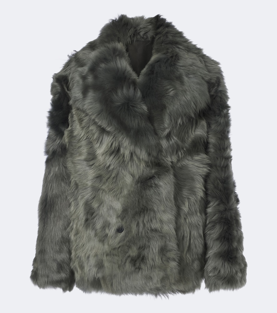 Double-Breasted Shearling Jacket