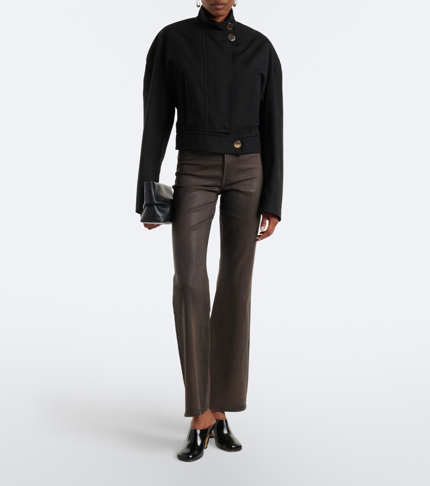 The Leggy Bootcut Coated Jeans