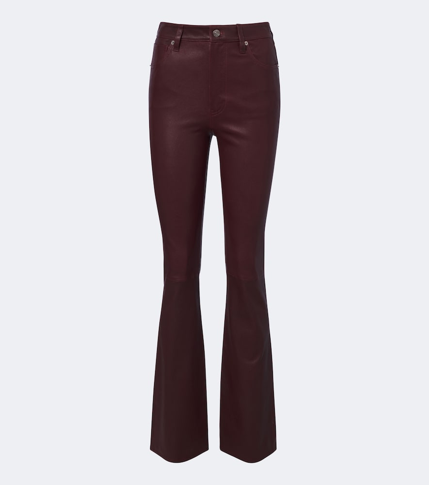 Pantaloni bootcut in pelle