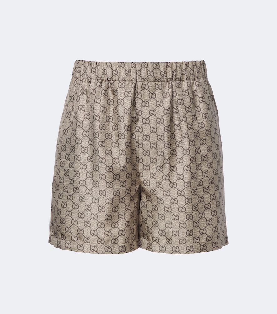 Shorts GG in twill di seta