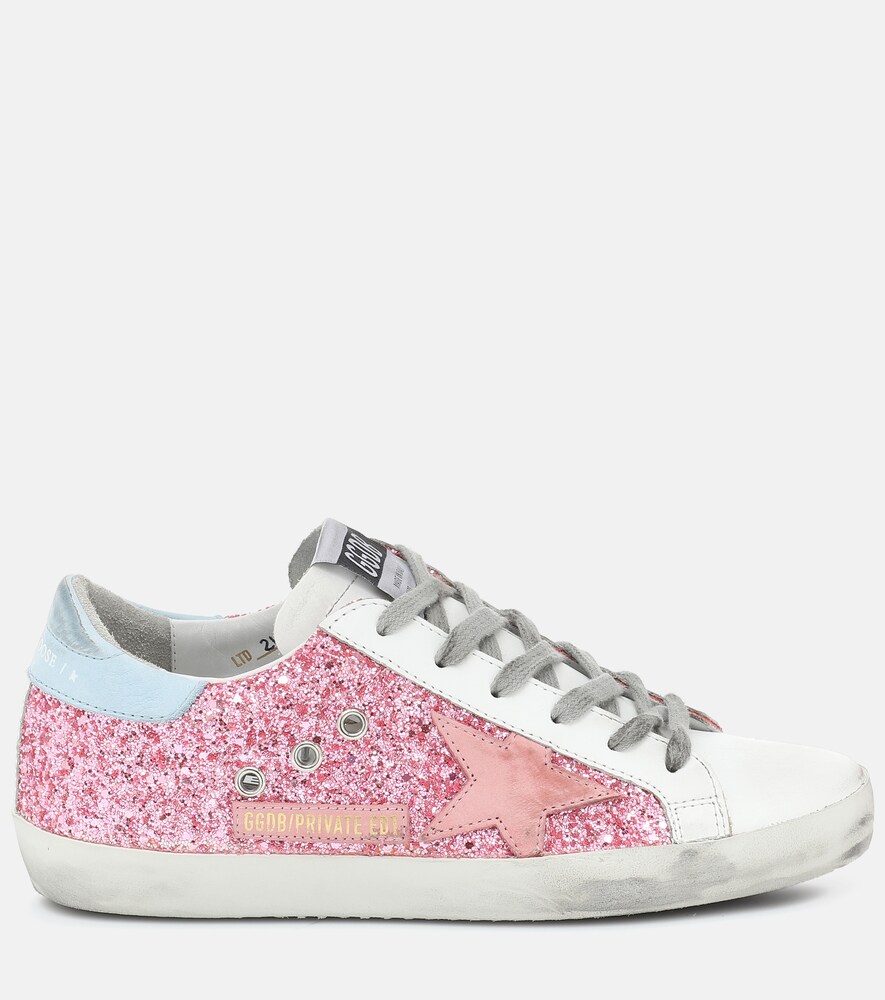 Golden Goose Superstar Leather Sneakers In Lncpink Glitterazure Nabuk ModeSens