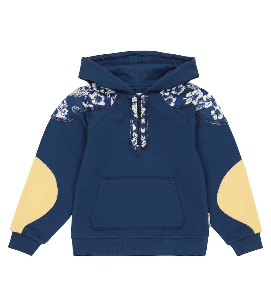 The New Society Floral-trimmed cotton hoodie