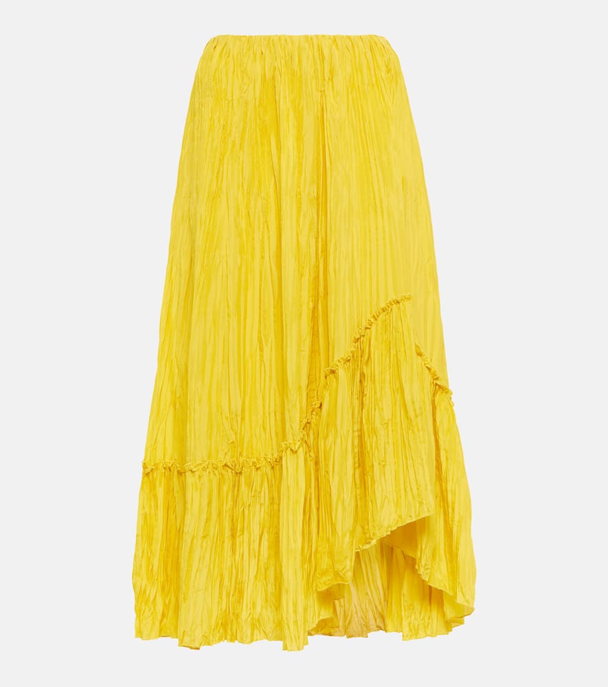 Vince Crushed silk midi skirt