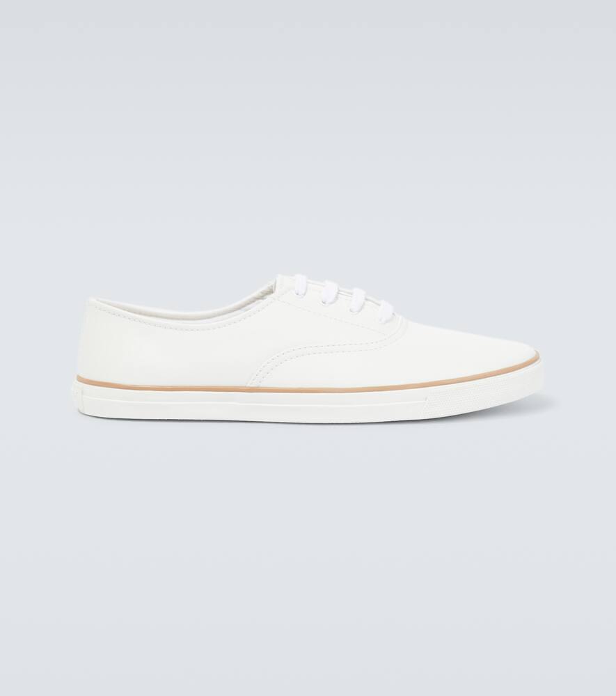 Shop Saint Laurent Feliz Low-top Leather Sneakers In Blanc De Blanc