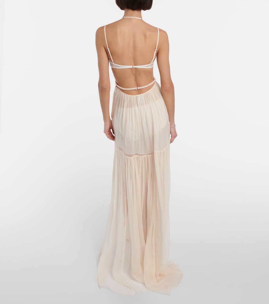  Nensi Dojaka Nensi Dojaka Bridal Robe Aus Seidenchiffon 