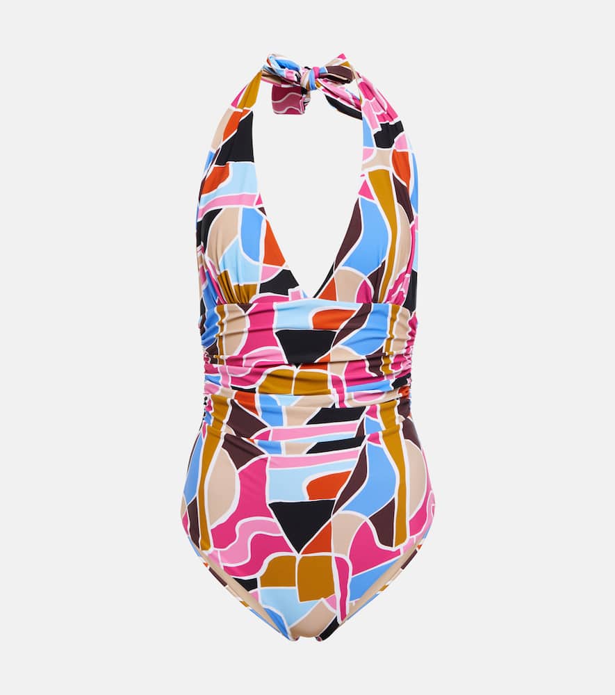 Rebecca Vallance Le Reve printed halterneck swimsuit