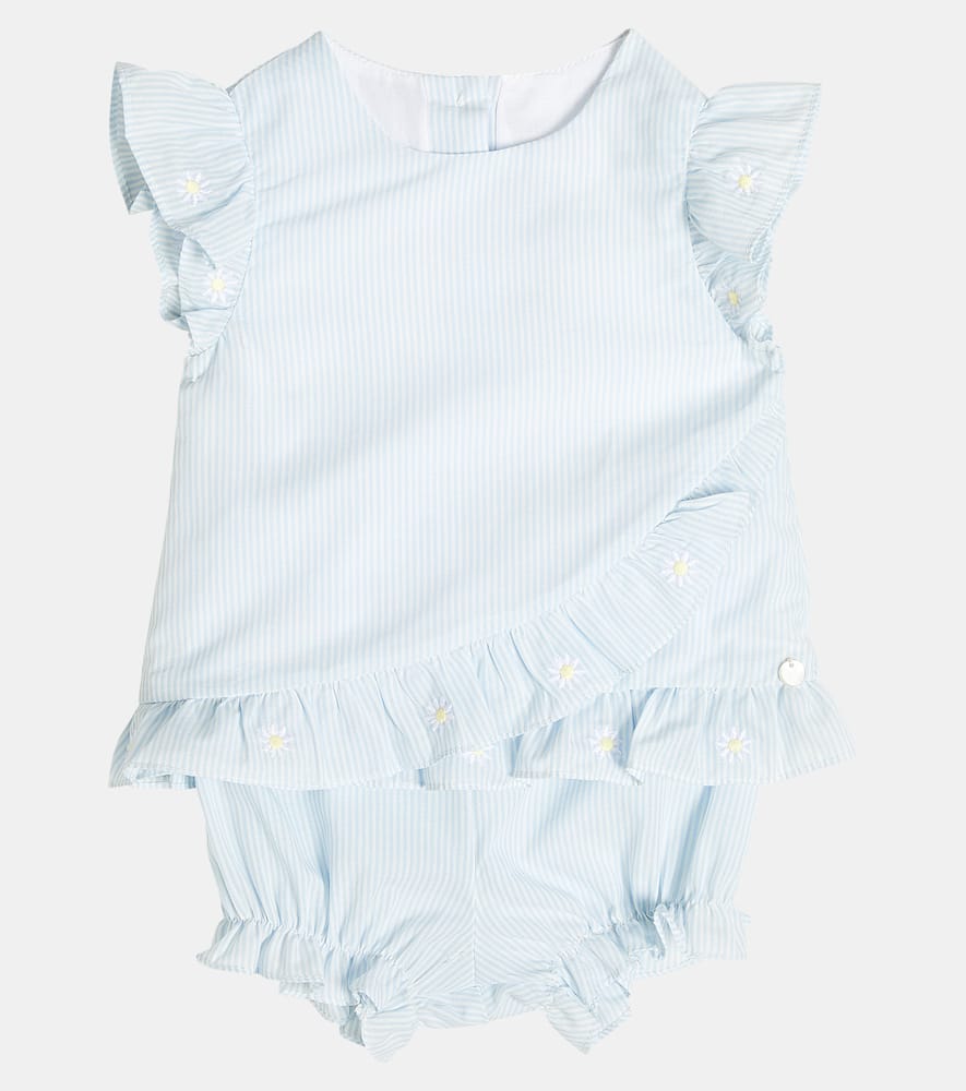 Tartine Et Chocolat Baby Cotton Top And Shorts Set In Multicoloured