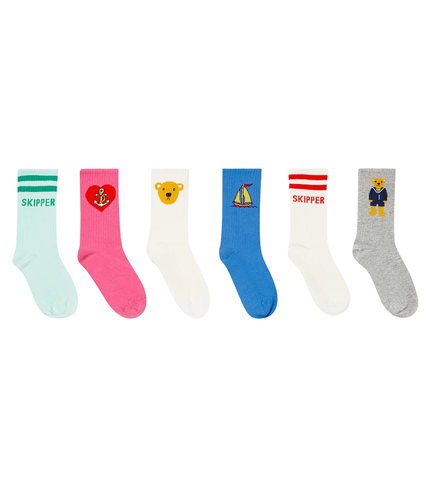 Mini Rodini Set of 6 embroidered socks