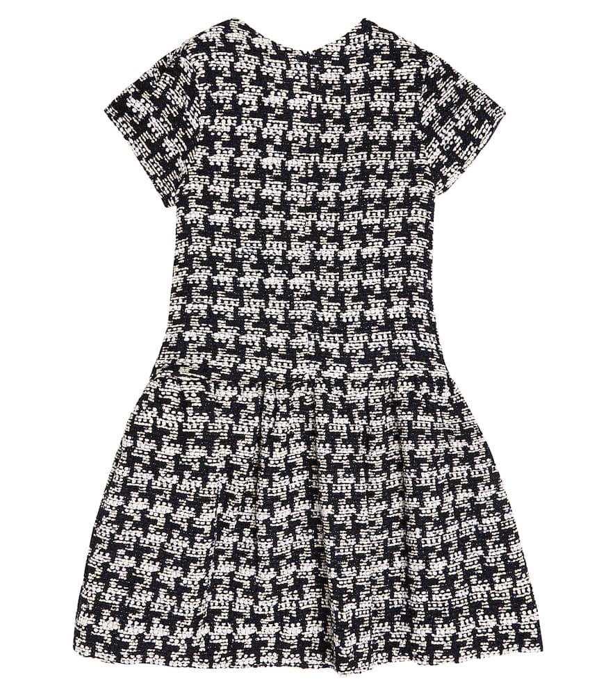 Tartine Et Chocolat Houndstooth Tweed Dress In Blue