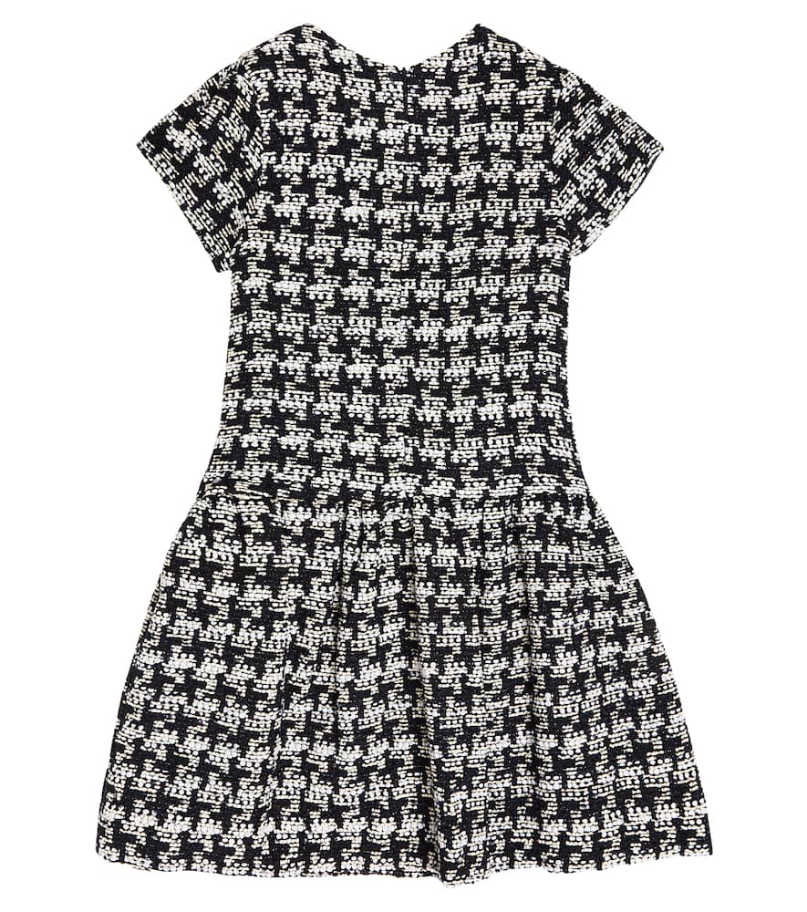 Shop Tartine Et Chocolat Houndstooth Tweed Dress In Blue