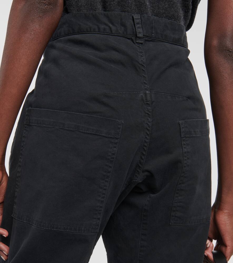 Nili Lotan Shon Cotton-blend Twill Tapered Pants In Black