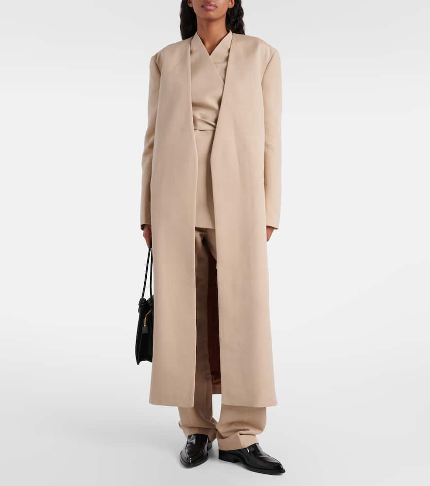 Tove Ilaria Cotton-blend Straight Pants In Beige