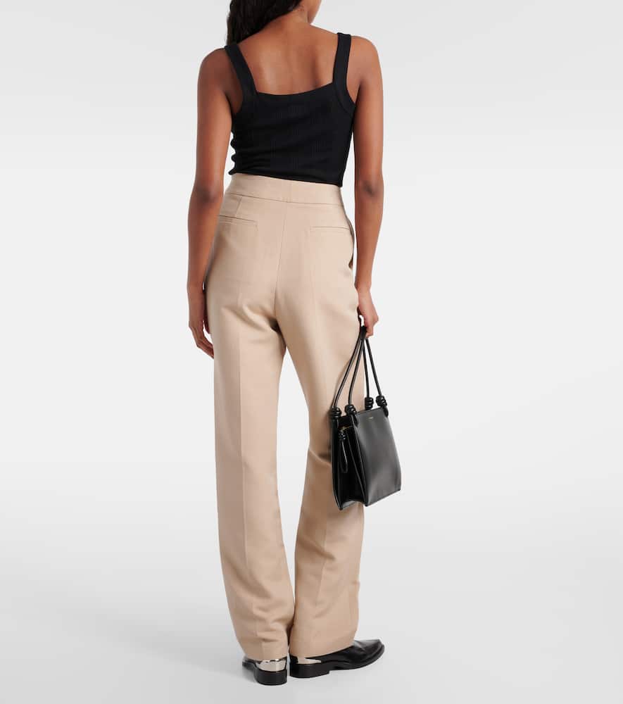 Tove Ilaria Cotton-blend Straight Pants In Beige