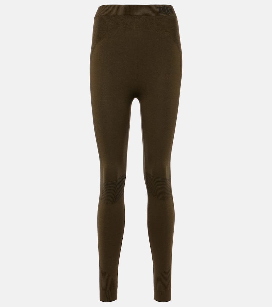 Ribbed-knit silk-blend leggings