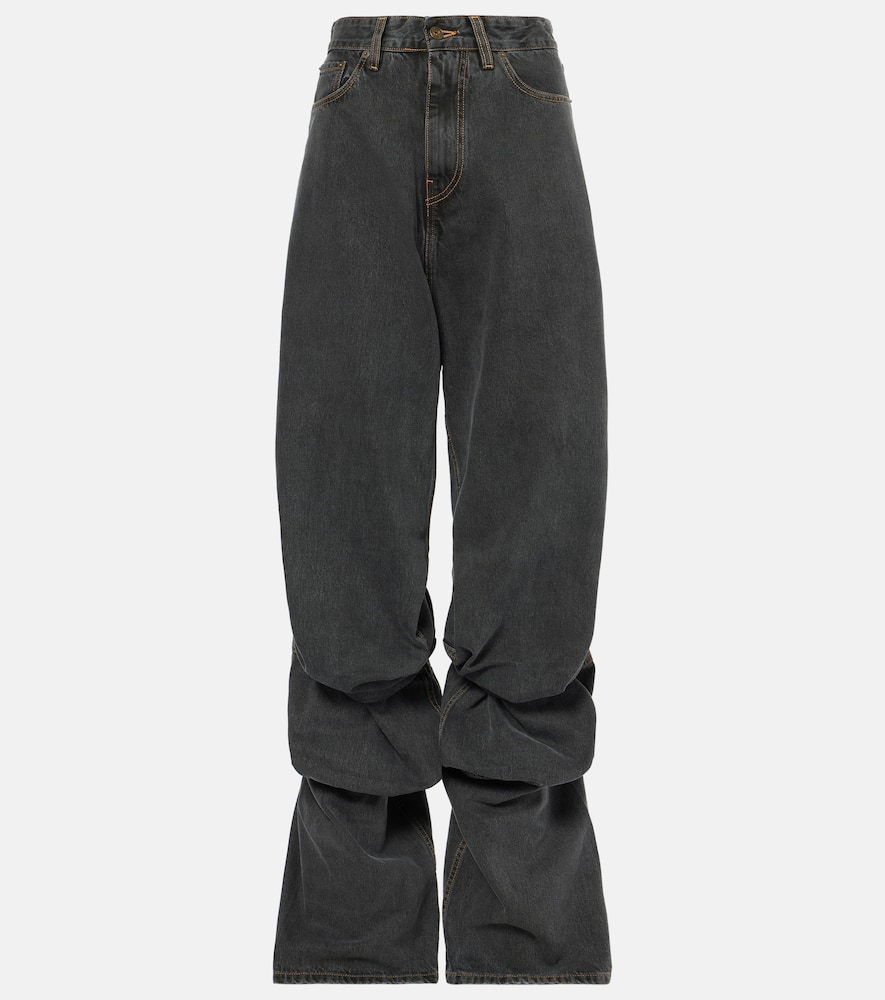 Evergreen Draped Cuff wide-leg jeans