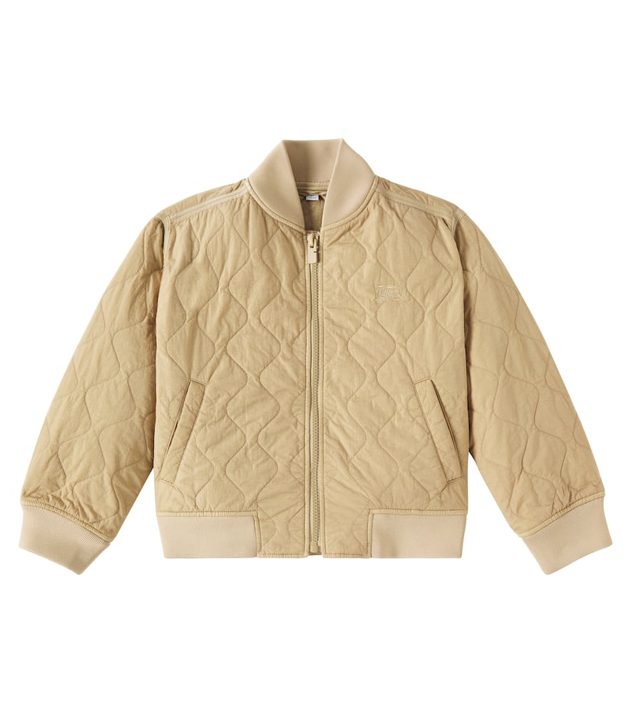 Burberry Ekd Quilted Bomber Jacket In Beige