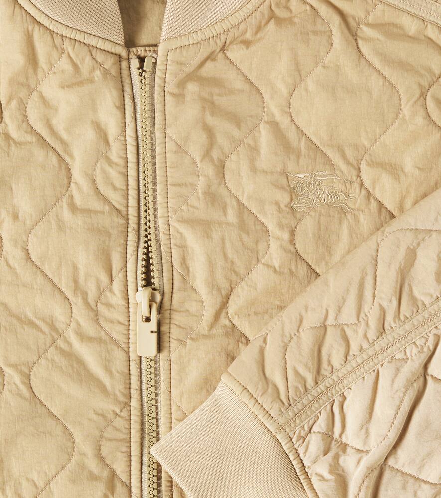 Burberry Ekd Quilted Bomber Jacket In Beige