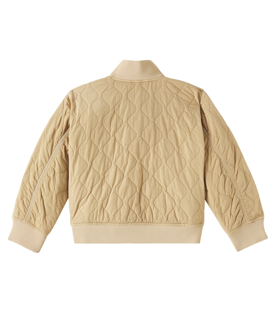 Burberry Ekd Quilted Bomber Jacket In Beige