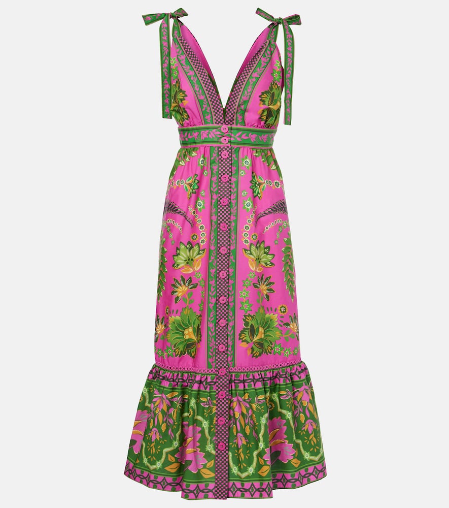 Ana Tapestry Pink cotton midi dress