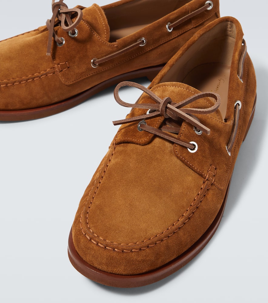 Gianvito Rossi Vandé Suede Boat Shoes In Brown