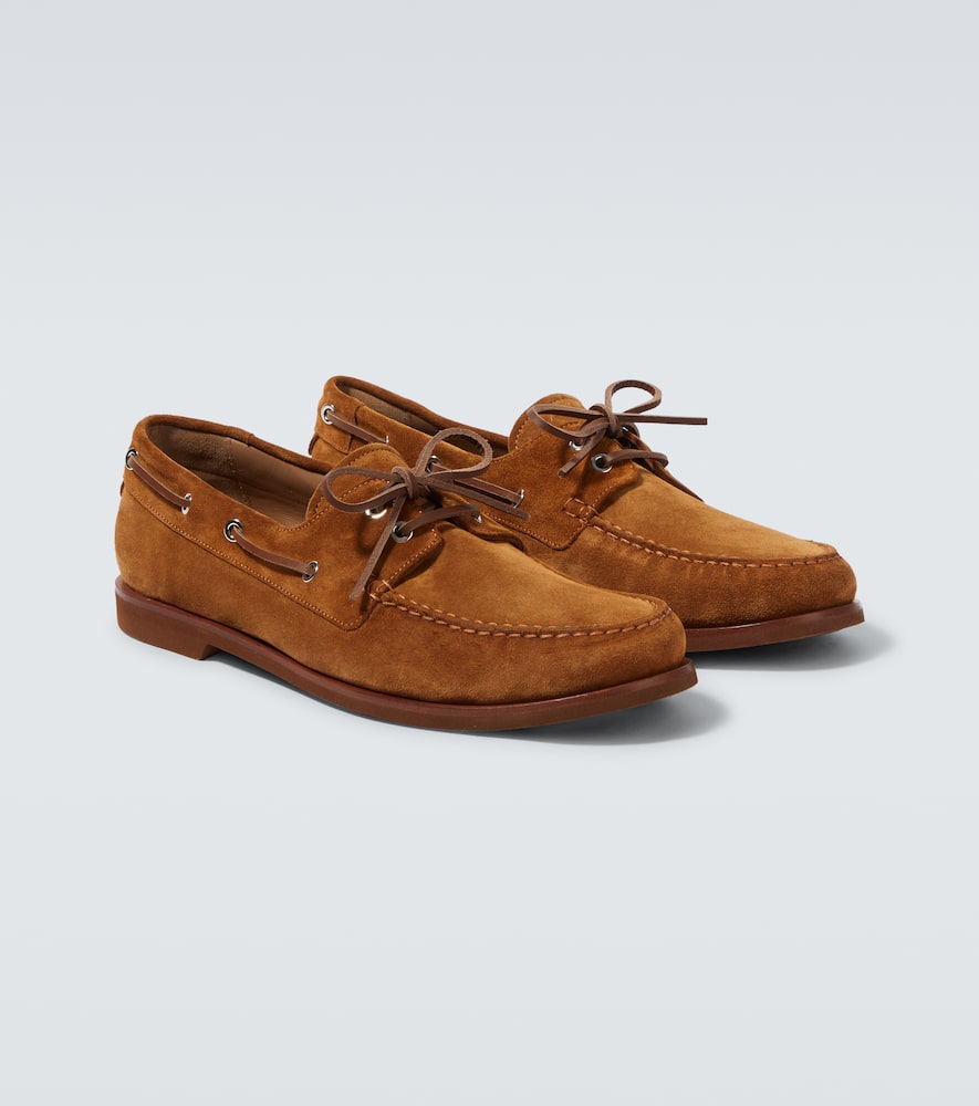 Gianvito Rossi Vandé Suede Boat Shoes In Brown