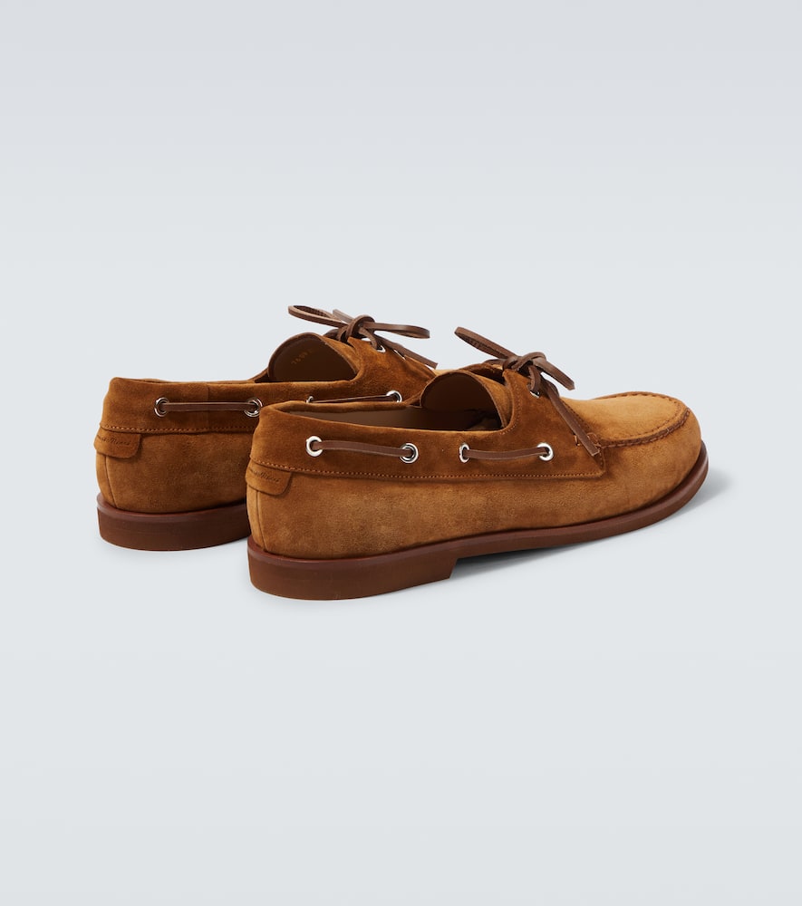 Gianvito Rossi Vandé Suede Boat Shoes In Brown