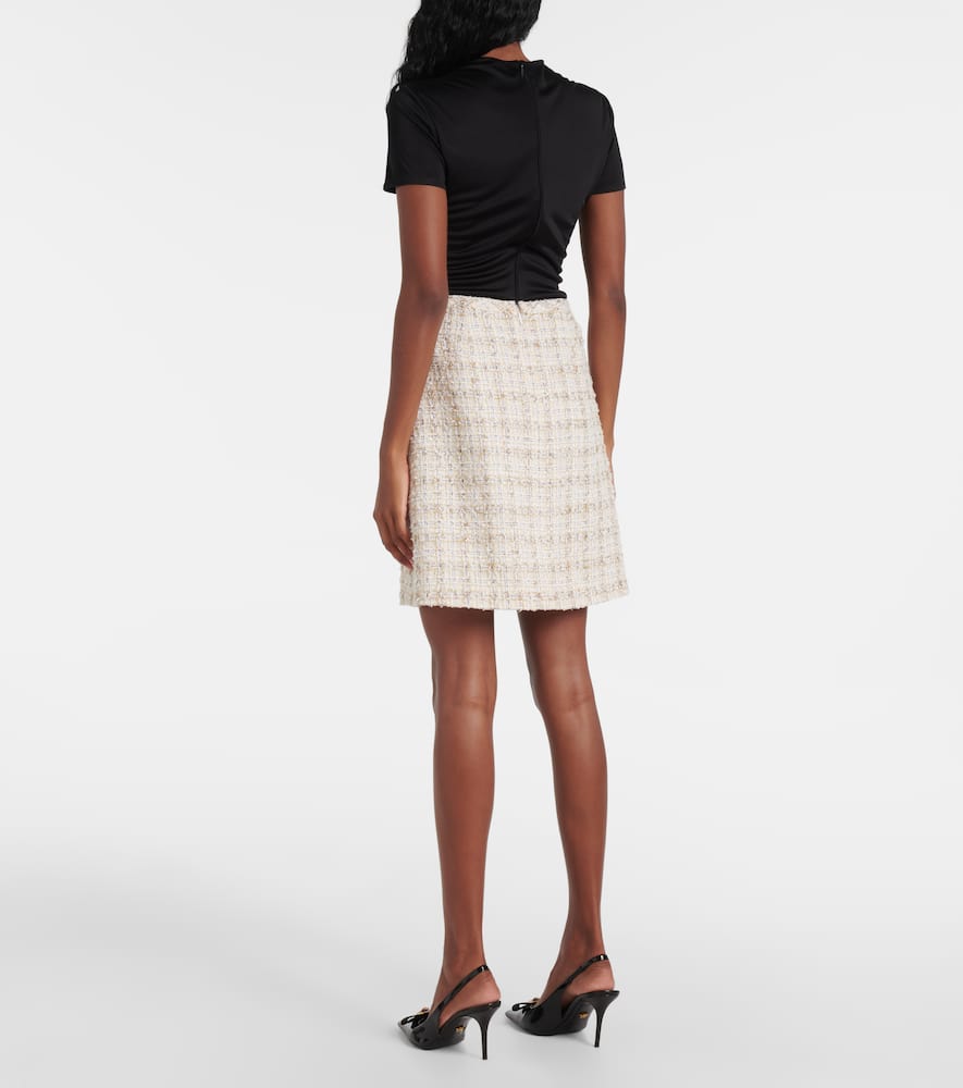 VERSACE EMBELLISHED TWEED MINISKIRT