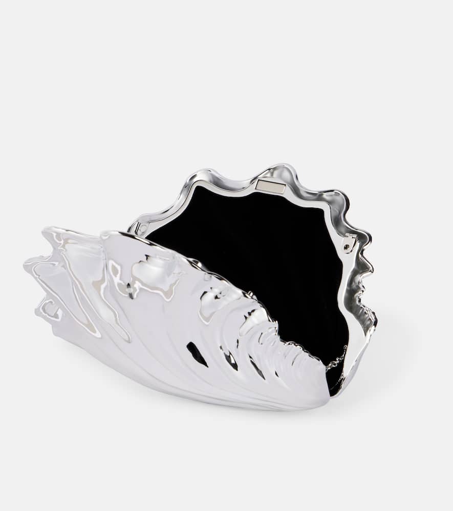 Jw Anderson Silver Shell Clutch In Silver