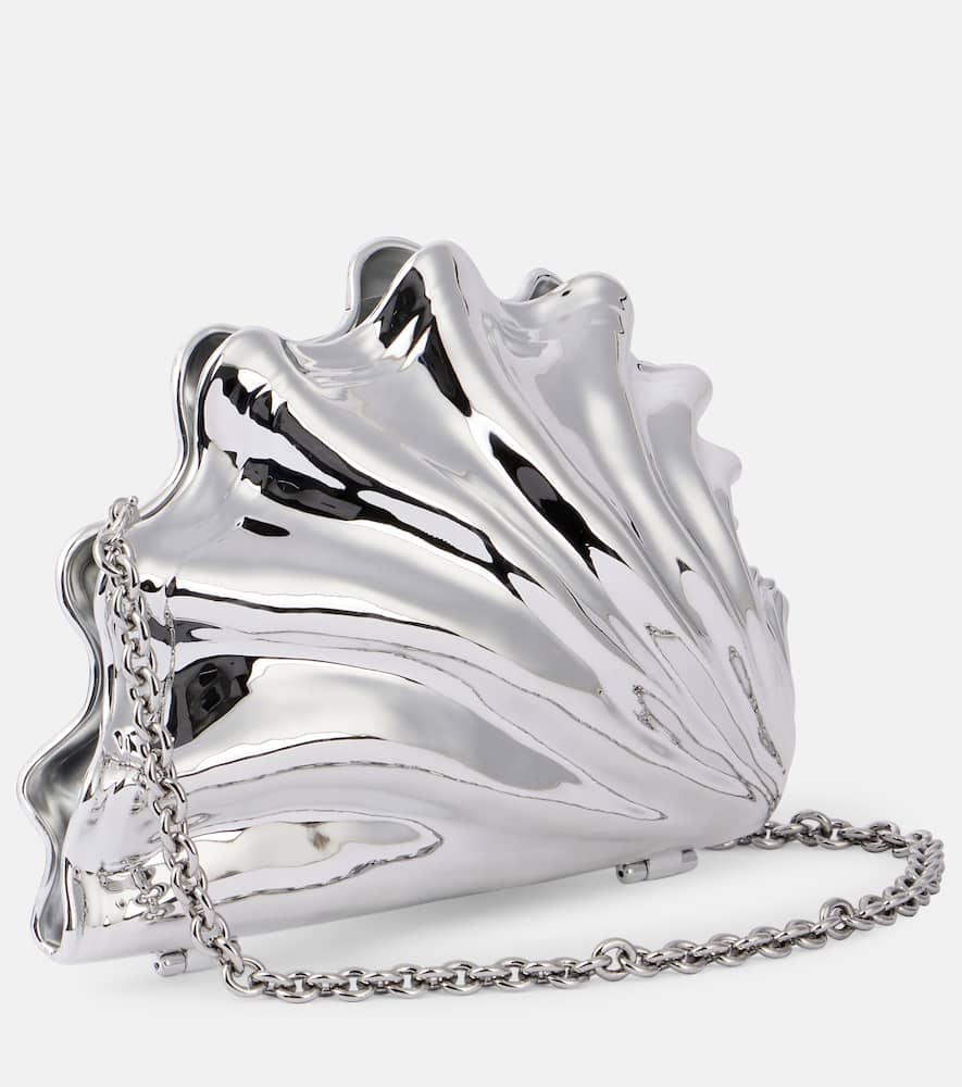 Jw Anderson Silver Shell Clutch In Silver